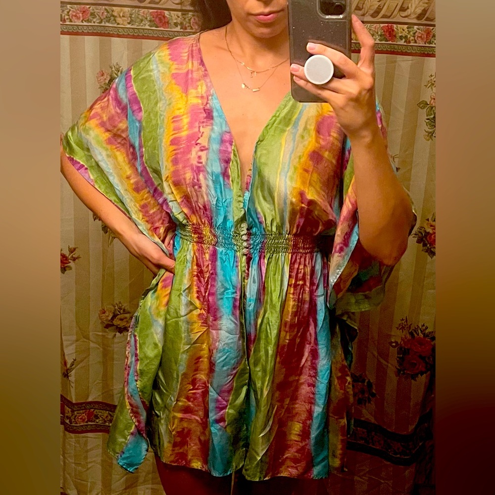 Tie dye bathing suit cover